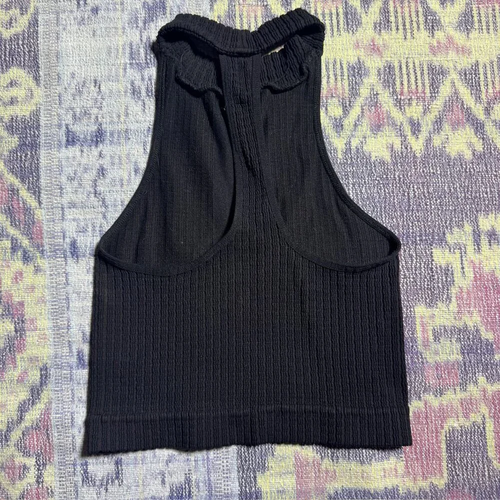 Intimately Free People Black High Neck Crop Tank Women's Size Medium/Large M/L - Picture 4 of 5